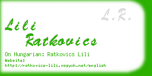 lili ratkovics business card